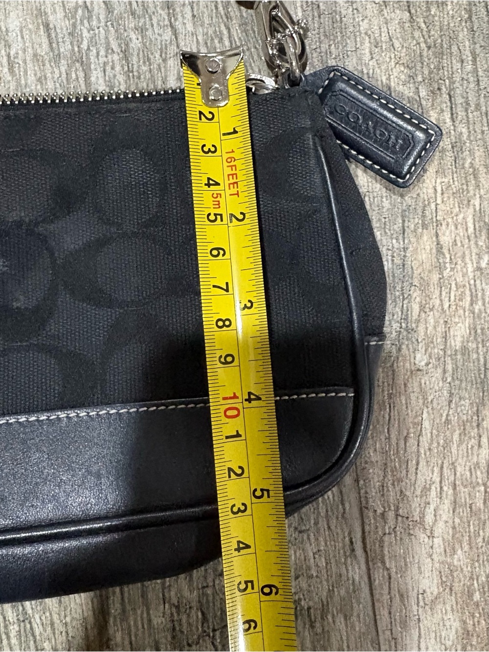 Vtg Coach 6094 Black Signature Canvas Demi Mini Bag Purse Leather Y2K Jacquard - Picture 11 of 11